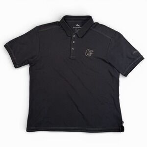 Tommy Bahama Baltimore Orioles Polo Shirt Black Pima Cotton Mens Large Supima